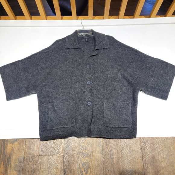 Tahari Gray Button-Up Cardigan - Picture 1 of 12
